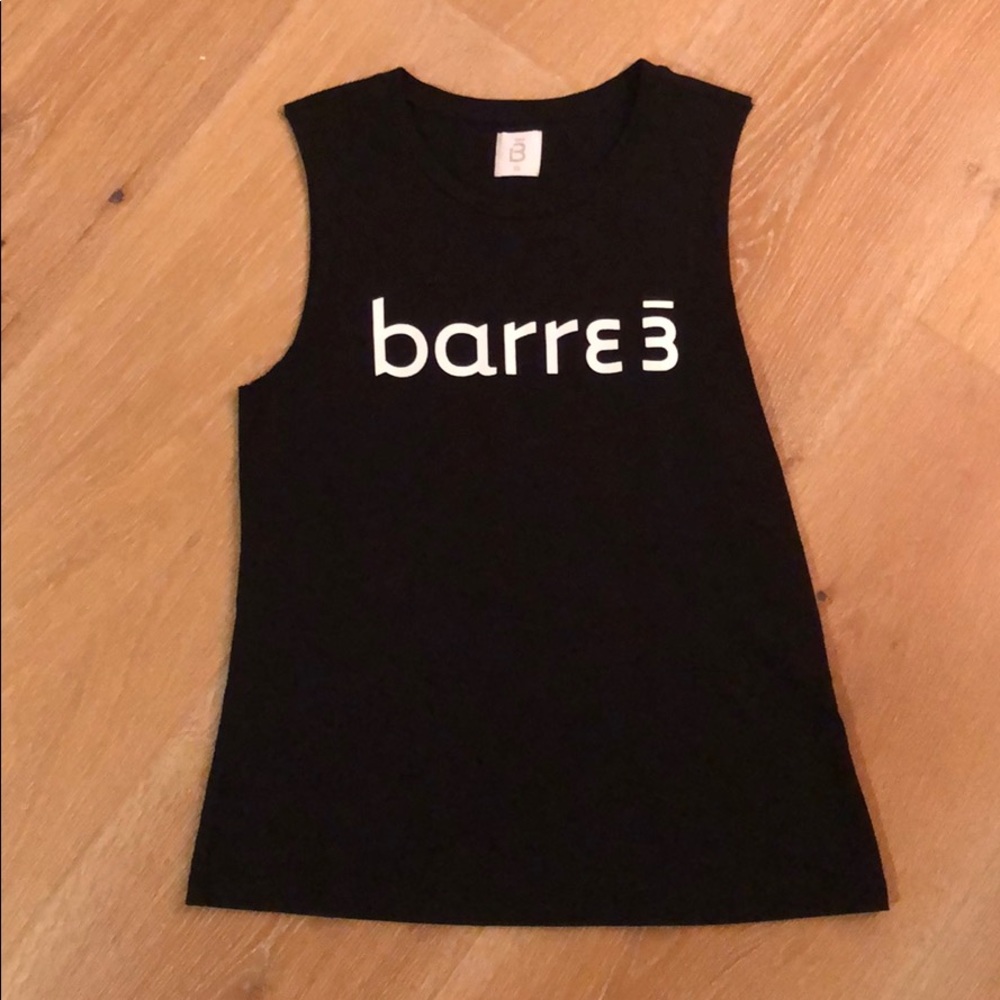 Barre3 Black Tank Logo Pima Cotton XS